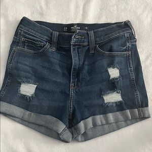 Hollister Women's Dark Blue Jean Shorts
